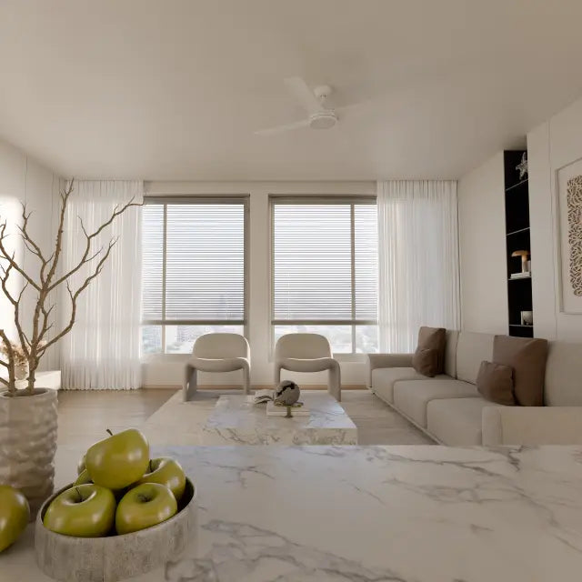 Breeze Silent AC PRO 48" White All ABS with 24w LED Light kit with 3 Speed Wall Controller
