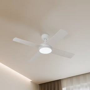 Breeze Silent AC PRO 48" White All ABS with 24w LED Light kit with 3 Speed Wall Controller