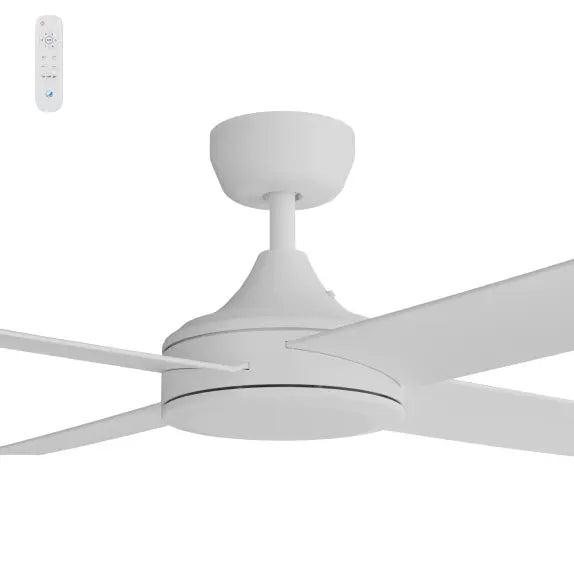 Breeze Silent DC PRO 48" White All ABS No Light with Remote Control - Quick Connect