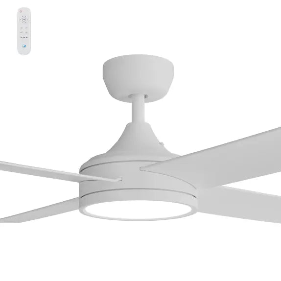Breeze Silent DC PRO 48" White All ABS with 24w LED Light kit with Remote Control - Quick Connect