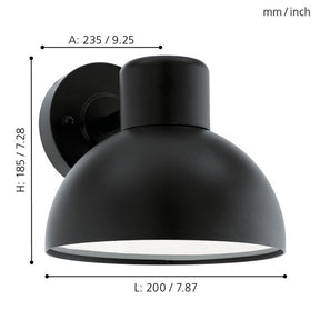 ENTRIMO EXT W/L 1X60W E27 BLK