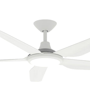 Storm DC 52 White All ABS - LED CCT 18W Light - Ceiling Fan - Lux Lighting