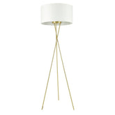 Fondachelli F/l 1x28w E27 Brs Matt/wht - Floor Lamp - Lux Lighting