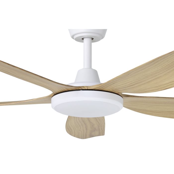 MIAMI 52 DC FAN 20W LED TRI-COL WHT/BLACKBUTT