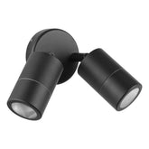 FREMANTLE EXT W/L 2X5W LED TRI-COL BLK ADJ