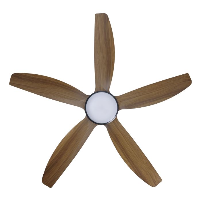 MIAMI 52 DC FAN 20W LED TRI-COL BLK/NEW TEAK