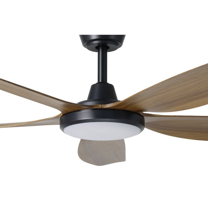 MIAMI 52 DC FAN 20W LED TRI-COL BLK/NEW TEAK