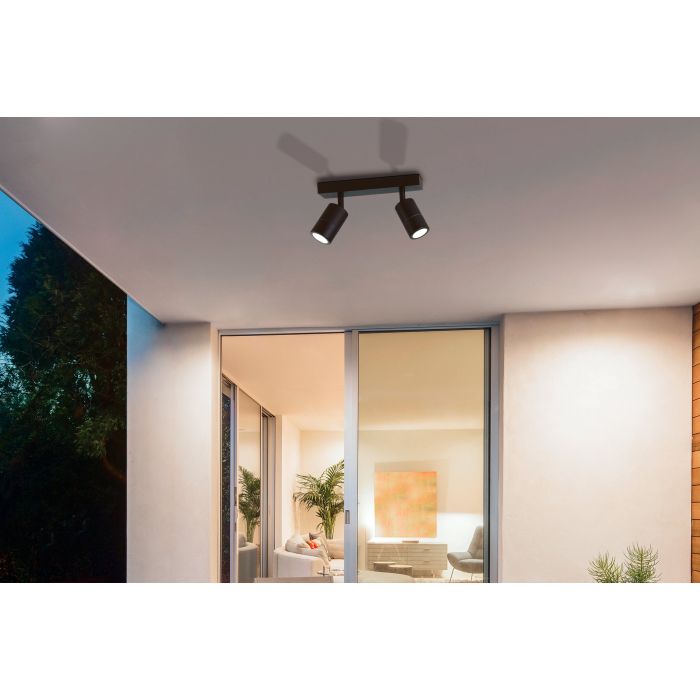 FREMANTLE EXT SP 2X5W LED TRI-COL BLK BAR