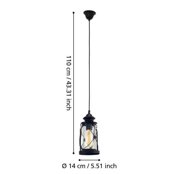 BRADFORD H/L 1X60W E27 BLK