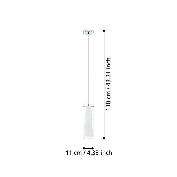 PINTO H/L 1X60W E27 CHR/OPAL/CLR