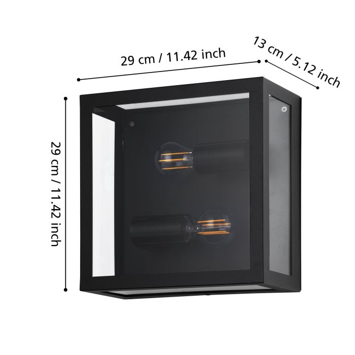 ALAMONTE 1 EXT OYS 2X60W E27 BLK