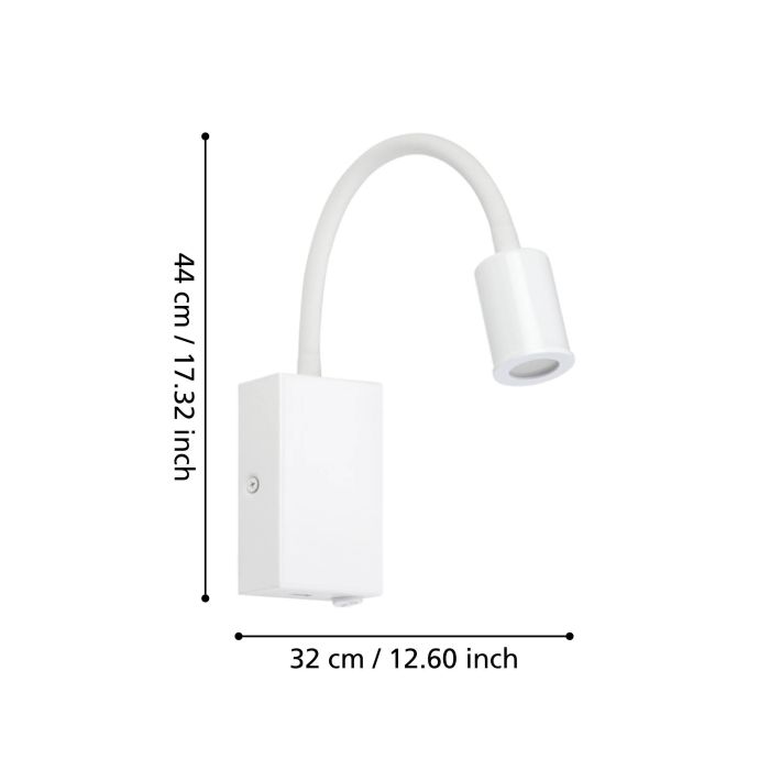 TAZZOLI W/L 3.5W LED 3000K WHT W/USB CHRG