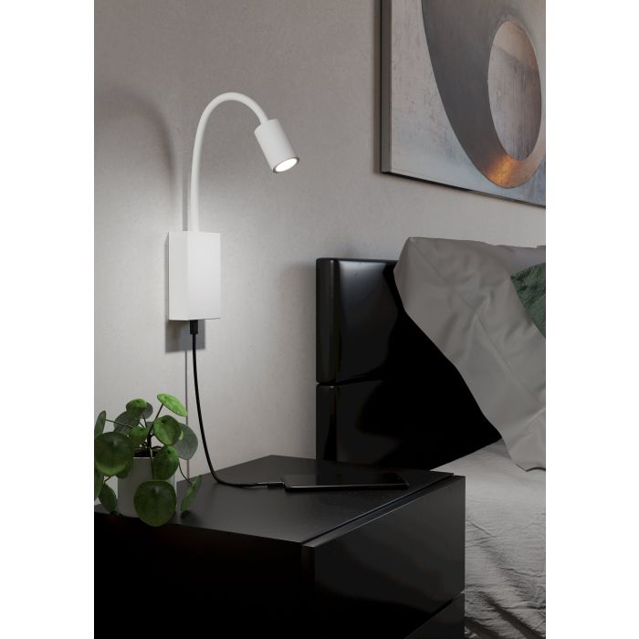 TAZZOLI W/L 3.5W LED 3000K WHT W/USB CHRG