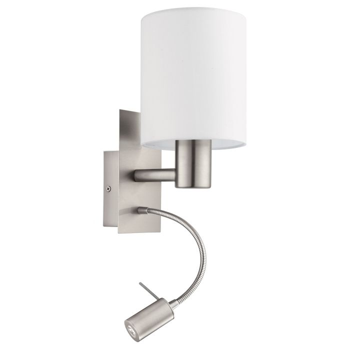 PASTERI W/L 1X40W E27 + 3.5W LED 3000K SN/WHT