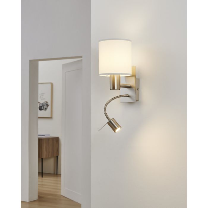 PASTERI W/L 1X40W E27 + 3.5W LED 3000K SN/WHT