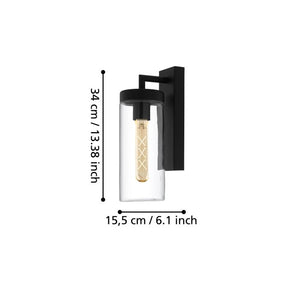 BOVOLONE EXT W/L 1X60W E27 BLK