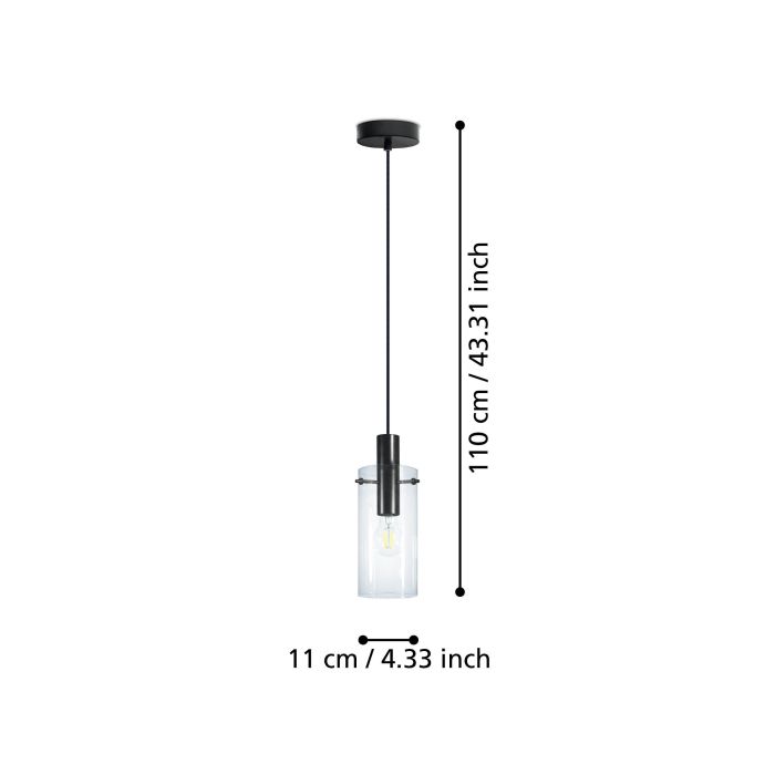 MONTEFINO H/L 1X60W E27 BLK/CLR