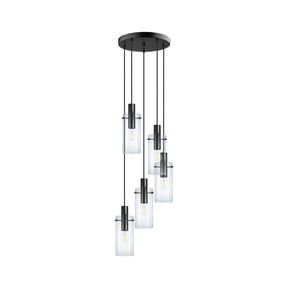 MONTEFINO H/L 5X60W E27 BLK/CLR