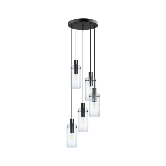 MONTEFINO H/L 5X60W E27 BLK/CLR