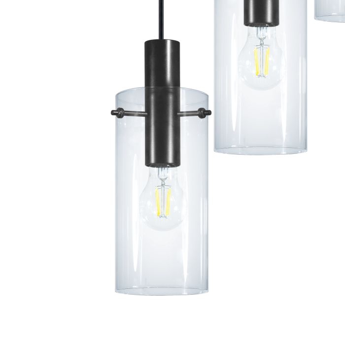 MONTEFINO H/L 5X60W E27 BLK/CLR