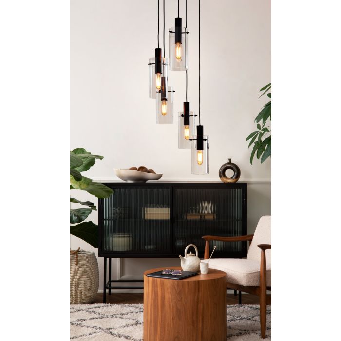 MONTEFINO H/L 5X60W E27 BLK/CLR