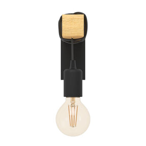 TOWNSHEND W/L 1X10W E27 BLK/LIGHT WOOD