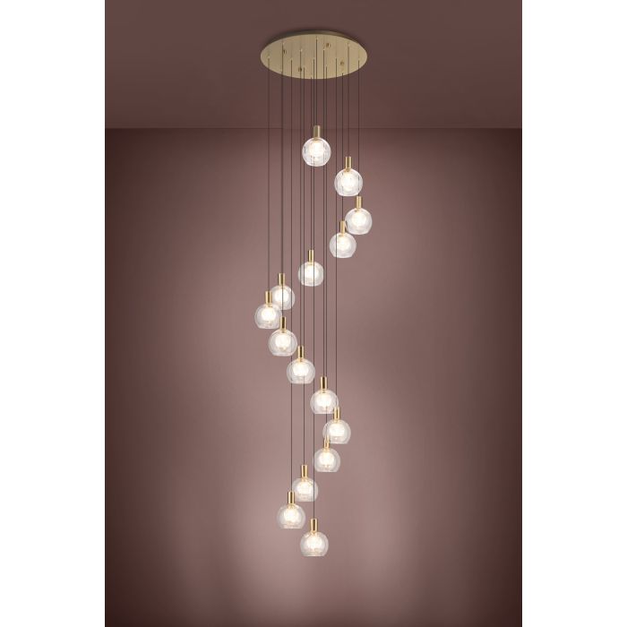 TERQUE H/L 15X5.4W LED 3000K BRS MATT