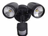 Spot Light With Sensor Twin Black Ip54 15W