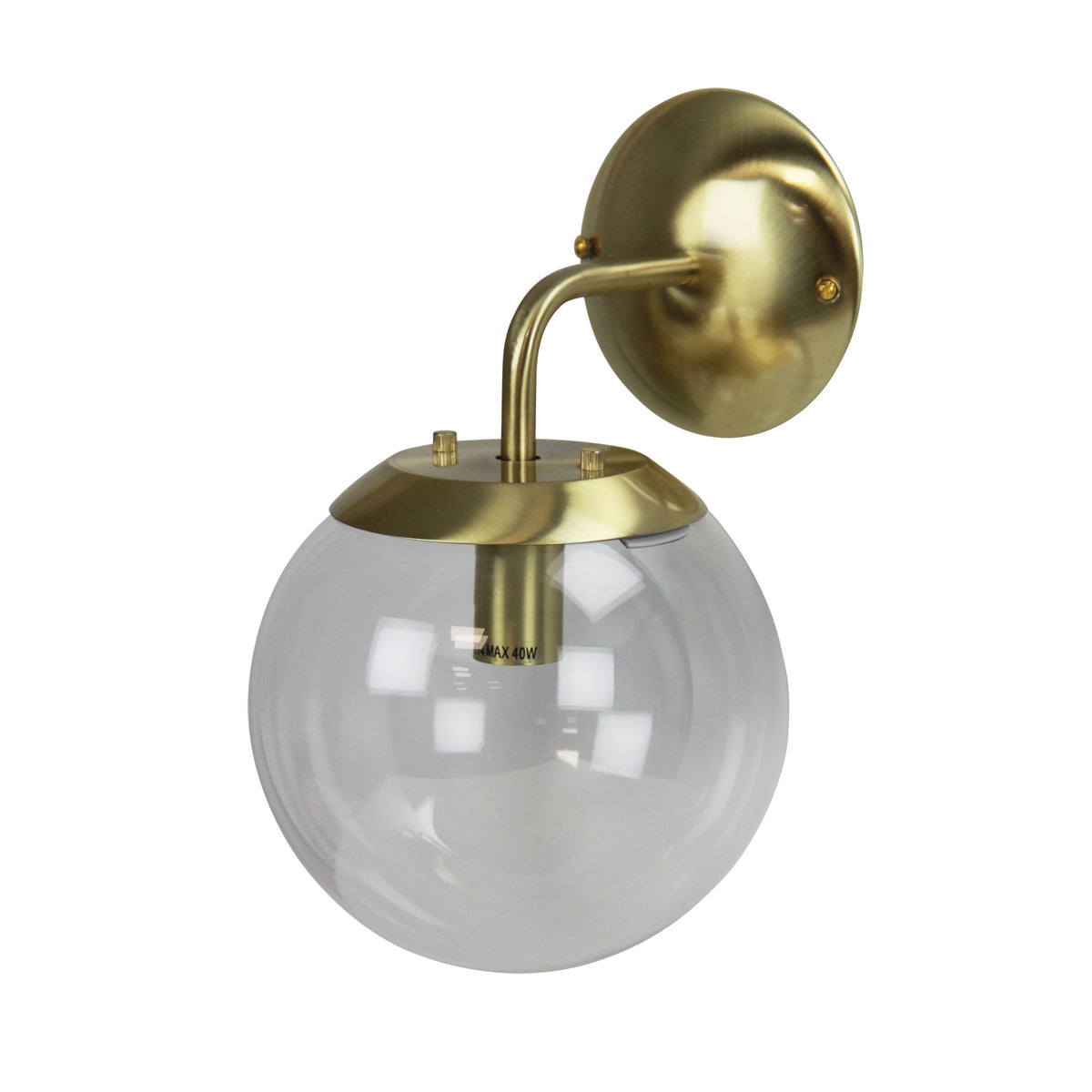 Newton Wall Light Brushed Brass - wall light - Lux Lighting