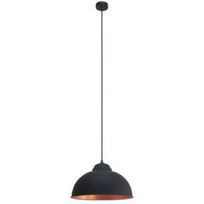 Truro 2 Pendant E27 Blk/copper - pendant - Lux Lighting