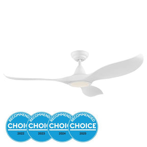 NOOSA 52 DC FAN 18W LED TRI-COL WHT