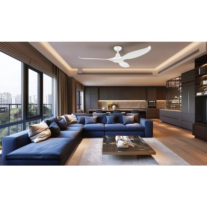 NOOSA 60 DC FAN 18W LED TRI-COL WHT