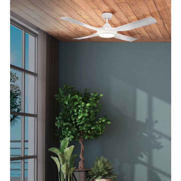 BONDI 52 AC FAN 20W LED TRI-COL WHT