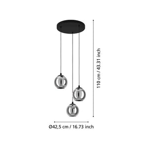 ARISCANI H/L 3X40W E27 BLK/BLK TR
