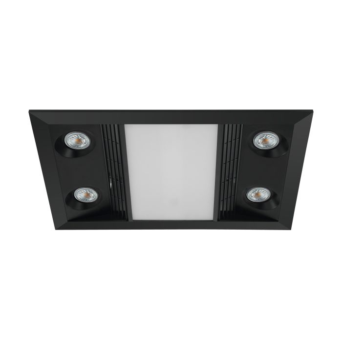 Blaze 3-in-1 Bathroom Heater, Exhaust Fan & LED Light Black