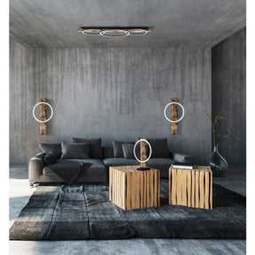 BOYAL W/L 12W LED 3000K BLK/RUSTIC WOOD