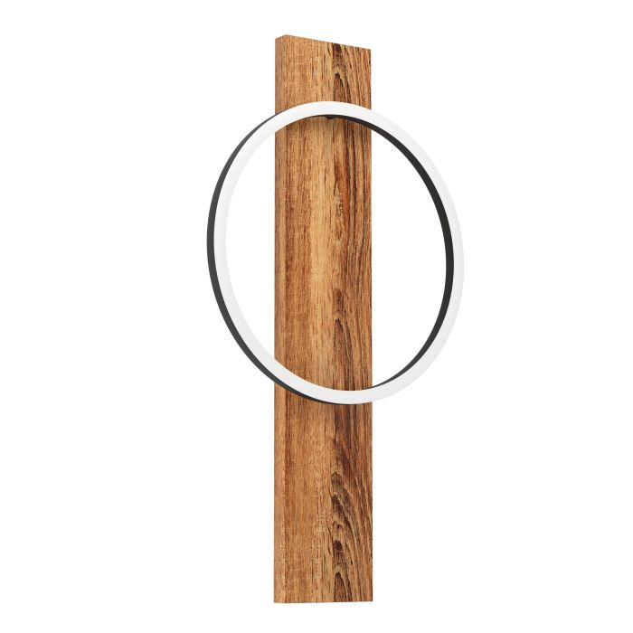 BOYAL W/L 12W LED 3000K BLK/RUSTIC WOOD