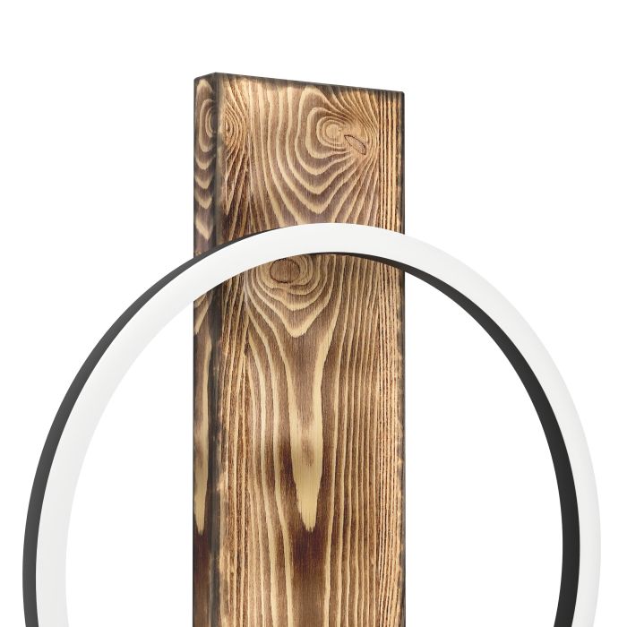 BOYAL W/L 12W LED 3000K BLK/RUSTIC WOOD