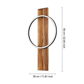 BOYAL W/L 12W LED 3000K BLK/RUSTIC WOOD