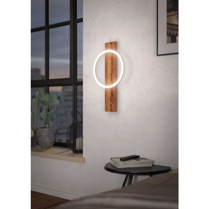 BOYAL W/L 12W LED 3000K BLK/RUSTIC WOOD