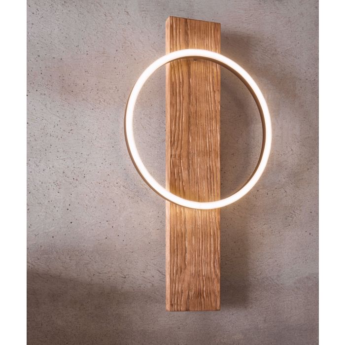 BOYAL W/L 12W LED 3000K BLK/RUSTIC WOOD