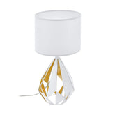 Carlton 5 T/l 1x60w E27 Wht/gld - Table Lamp - Lux Lighting
