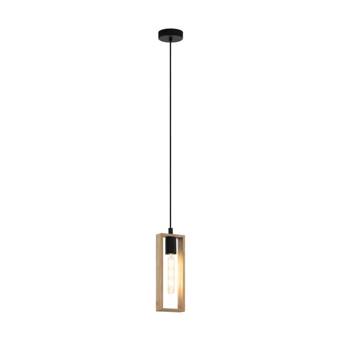 LITTLETON H/L 1X60W E27 BLK/LIGHT WOOD