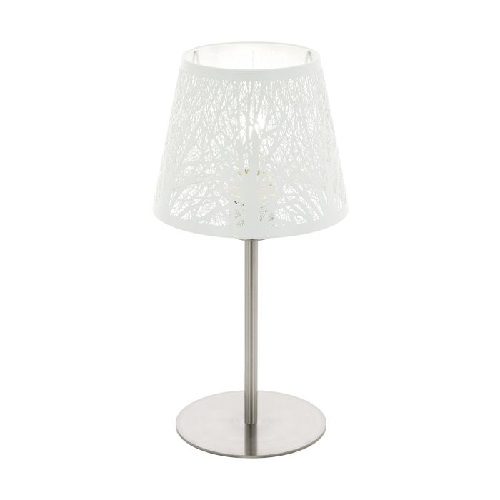 Hambleton T/l 1x60w E27 Sn/wht - Table Lamp - Lux Lighting