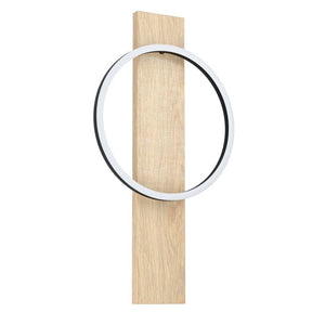 BOYAL W/L 12W LED 3000K BLK/NAT WOOD