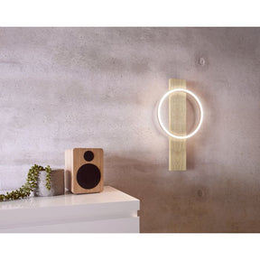 BOYAL W/L 12W LED 3000K BLK/NAT WOOD