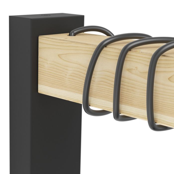 TOWNSHEND W/L 1X10W E27 BLK/LIGHT WOOD FSC