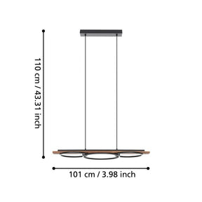 BOYAL H/L 40.5W LED 3000K BLK/RUSTIC WOOD