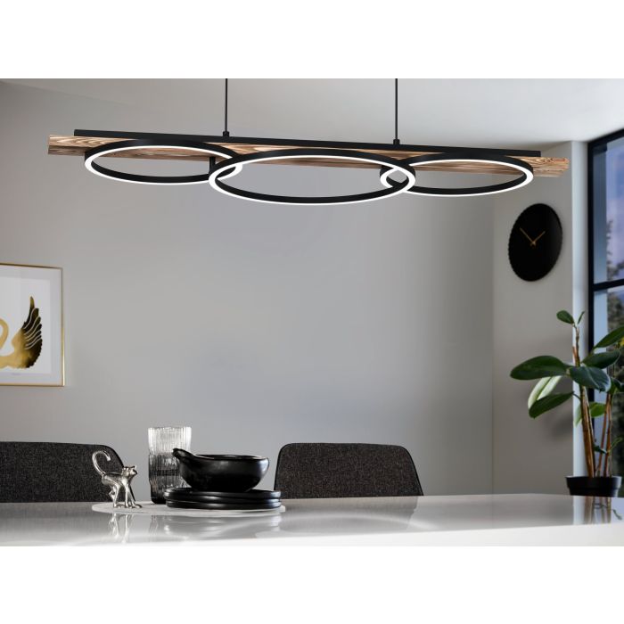BOYAL H/L 40.5W LED 3000K BLK/RUSTIC WOOD