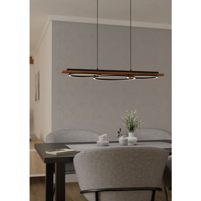 BOYAL H/L 40.5W LED 3000K BLK/RUSTIC WOOD